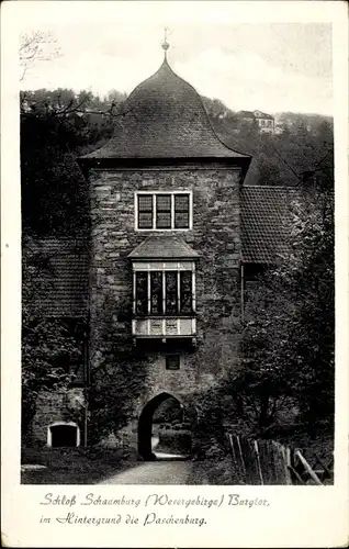 Ak Schaumburg Rinteln an der Weser, Schloss Schaumburg, Burgtor, Paschenburg