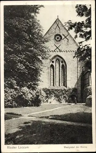 Ak Rehburg Loccum in Niedersachsen, Westgiebel der Kirche, Kloster Loccum