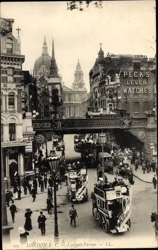 Ak London City England, Ludgate Circus