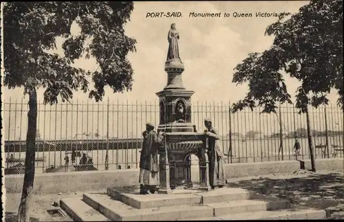 Ak Port Said Ägypten, Queen Victorias Monument