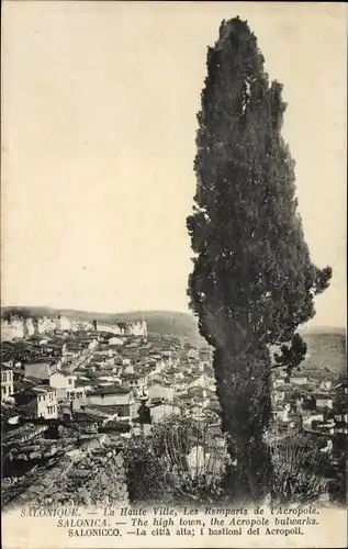 Ak Saloniki Griechenland, La Haute Ville, Les Remparts de l'Acropole