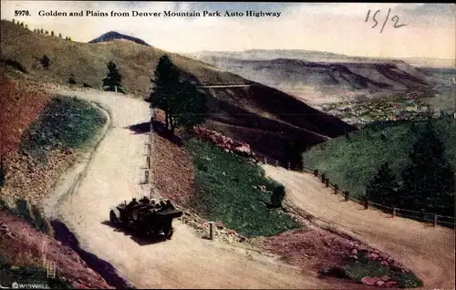 Ak Denver Colorado USA, Golden und Plains, Mountain Park Auto Highway