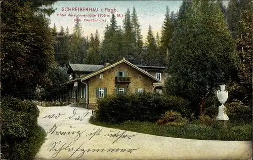 Ak Szklarska Poręba Schreiberhau Riesengebirge Schlesien, Hotel Josephinenhütte