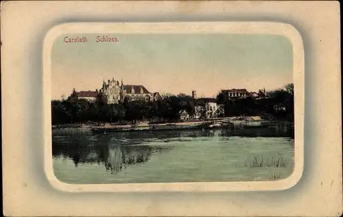 Präge Passepartout Ak Siedlisko Carolath Schlesien, Schloss