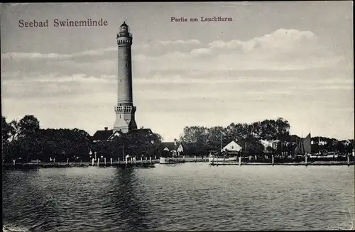 Ak Swinemünde Pommern, Seebad, Leuchtturm