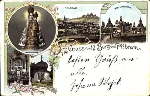 Litho Příbram Pibrans Mittelböhmen, Kloster Svatá Hora, Chram P. Marie