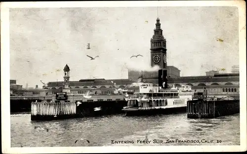 Ak San Francisco, Kalifornien, USA, Einfahrt zum Fährhafen