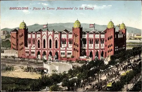 AK Barcelona Katalonien Spanien, Plaza de Toros la Monumental