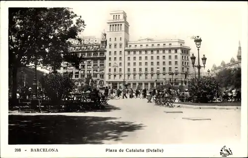 Ak Barcelona Katalonien Spanien, Plaza de Catalunya