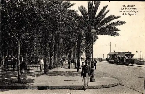 Ak Algier Algier Algerien, Boulevard de la République und der Platz