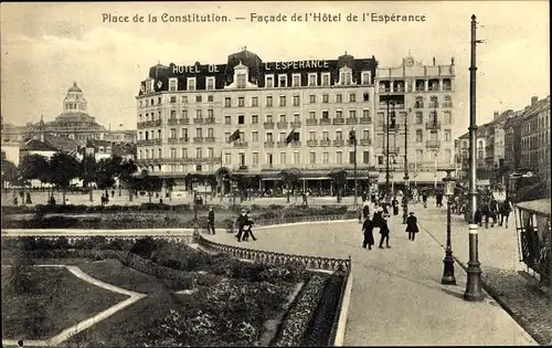 Ak Bruxelles Brüssel, Place de la Constitution, Facade de l'Hotel de l'Esperance