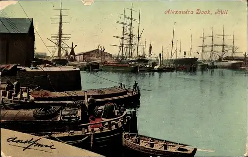 Ak Kingston upon Hull Yorkshire England, Alexandra Dock