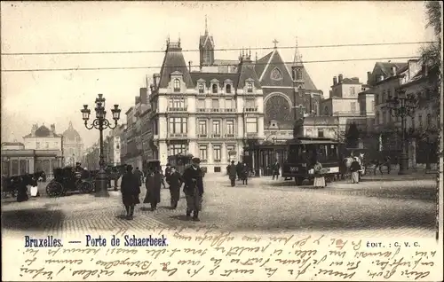 Ak Schaerbeek Schaerbeek Brüssel Brüssel, Tür, Straßenbahn