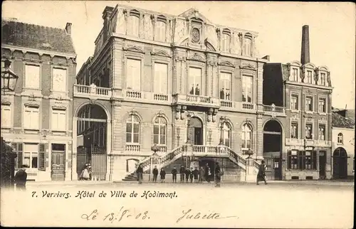 Ak Hodimont Verviers Wallonie Lüttich, Rathaus