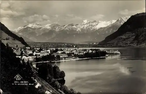 Ak Zell am See in Salzburg, Totale mit steinernen Meer