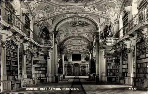 Ak Admont Steiermark, Stiftsbibliothek