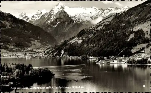 Ak Zell am See in Salzburg, Panorama mit Kitzsteinhorn