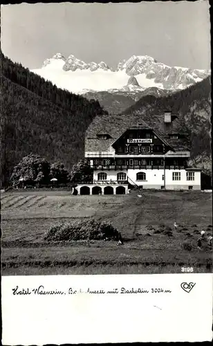 Ak Bad Aussee Steiermark, Hotel Wasnerin mit Dachstein