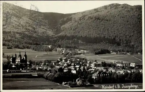 Ak Hejnice Haindorf Region Reichenberg, Gesamtansicht, Isergebirge