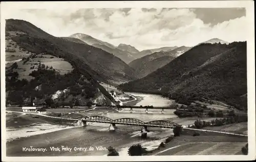 Ak Kraľovany Kralován Slowakei, Gesamtansicht, Brücke