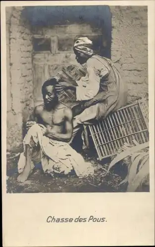 Ak Ägypten, Chasse des Pous, Entlausung