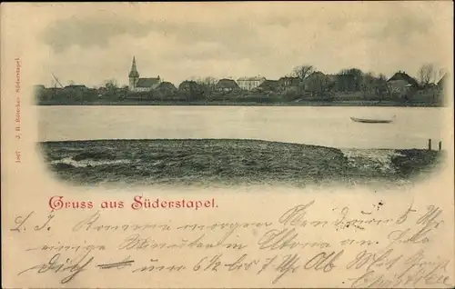 Ak Süderstapel Stapel Schleswig Holstein, Flusspartie, Panorama