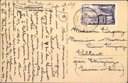 Ak Etaples sur Mer Pas de Calais, Place de la Gare