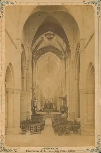 Kabinettfoto Guérande Loire Atlantique, Das Innere der Stiftskirche Saint Aubin