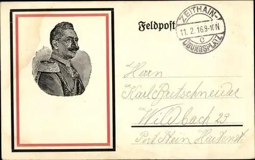 Ak Kaiser Wilhelm II., Portrait