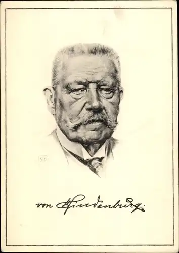 Künstler Ak Generalfeldmarschall Paul von Hindenburg, Portrait