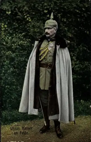 Ak Kaiser Wilhelm II. im Felde, Standportrait