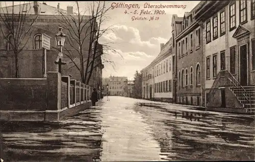 Ak Göttingen in Niedersachsen, Hochwasser 1909, Geiststraße No. 15