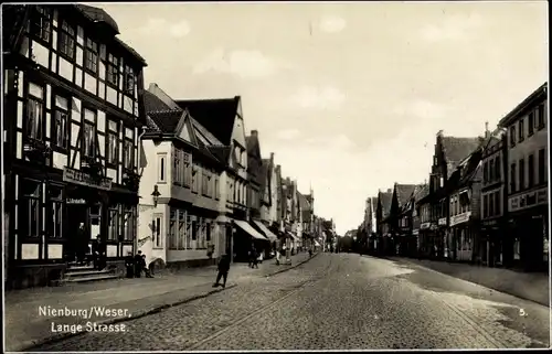 Ak Nienburg an der Weser, Lange Straße