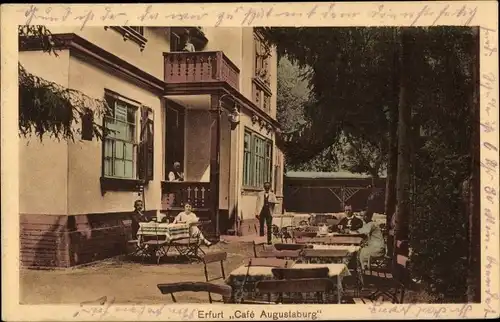 Ak Erfurt in Thüringen, Café Augustaburg im Steiger