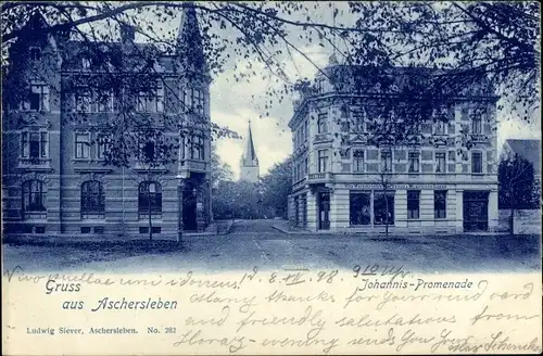 Ak Aschersleben im Salzlandkreis, Johannis-Promenade