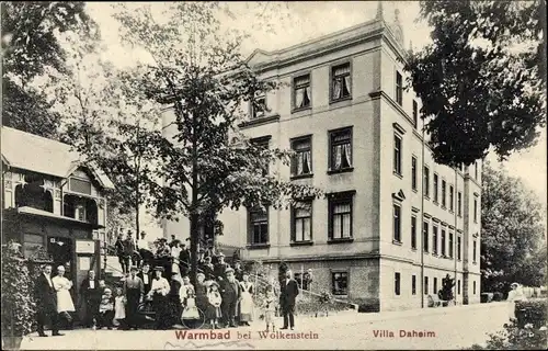 Ak Warmbad Wolkenstein im Erzgebirge Sachsen, Villa Daheim, Gäste