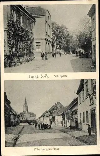 Ak Lucka im Altenburger Land, Schulplatz, Altenburger Straße