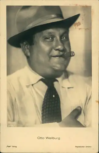 Ak Schauspieler Otto Wallburg, Portrait, Hut, Zigarre, Ross 6118/1