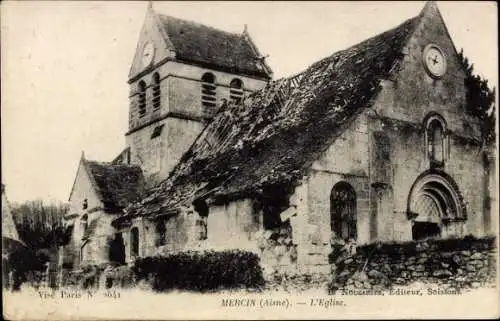 Ak Mercin Aisne, Die Kirche