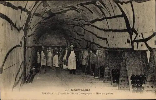 Ak Épernay Marne, Champagne Wine Work, Trinkgeld geben