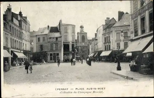 Ak Épernay Marne, Place Auban Moet, Champagne Mercier