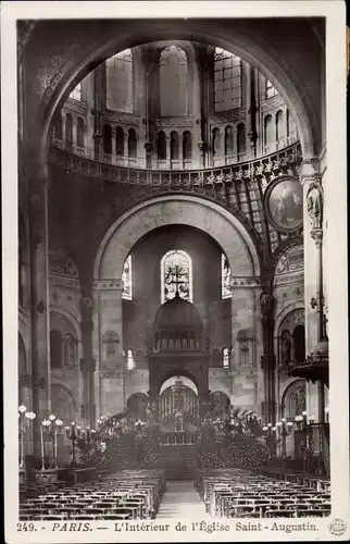 Ak Paris VIII Élysée, Kirche Saint-Augustin, Innenansicht