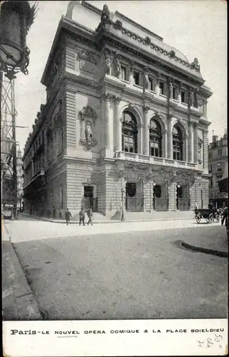 Ak Paris II. Arrondissement Bourse, Le Nouvel Opera Comique, Place Boieldieu