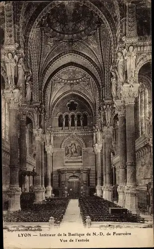 Ak Lyon Rhône, Basilika Notre Dame de Fourviere, Innenansicht