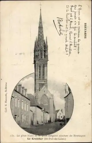Ak Saint Pol de Leon Finistère, Le Kreisker, Glockenturm