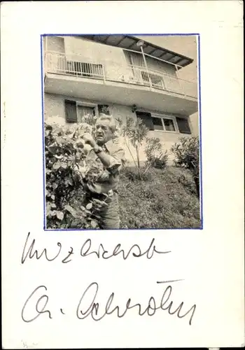 Autogrammkarte Schauspieler Carl Heinz Schroth, Portrait, Autogramm