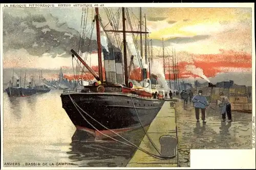 Künstler Litho Ranot, F., Antwerpen Antwerpen Flandern, Campine Basin