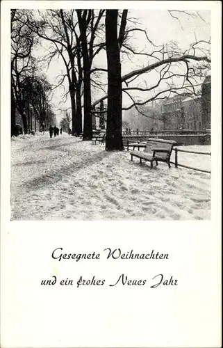 Ak Düsseldorf, Kö, Winteransicht, Weihnachtsgrüße