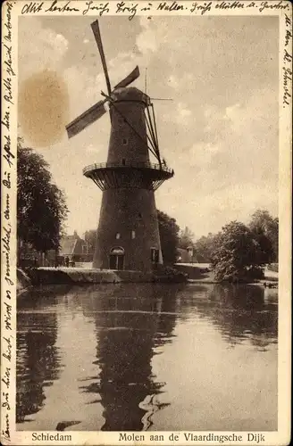 Ak Schiedam Südholland Niederlande, Molen aan de Vlaardingschedijk