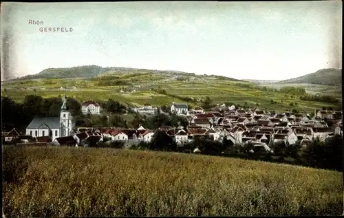 Ak Gersfeld in der Rhön Hessen, Panorama, Kirche